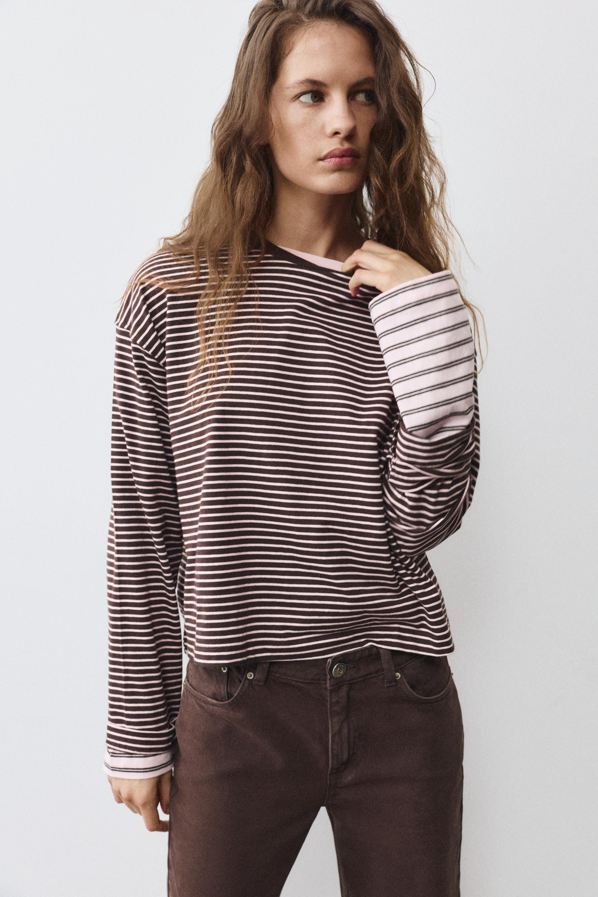 Boxy-fit long sleeve T-shirt | PULL and BEAR UK