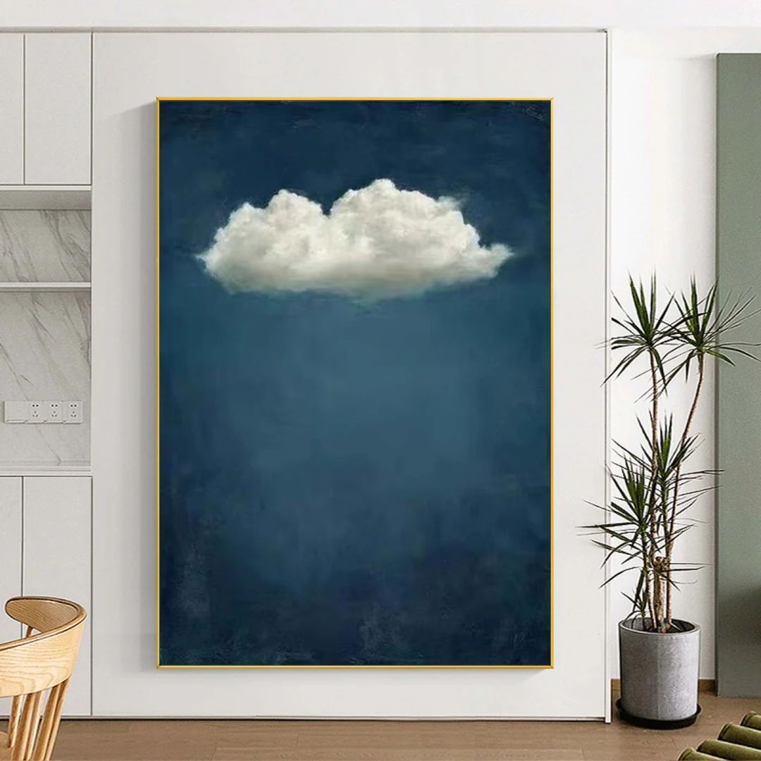 Emerald Blue Cloud Painting Emerald Blue Wall Art  Abstract - Etsy | Etsy (US)