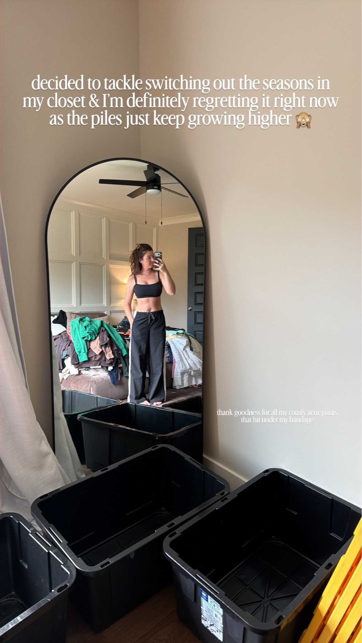 fav aerie track pants - currently on sale 

wearing a Small reg length

#LTKSaleAlert