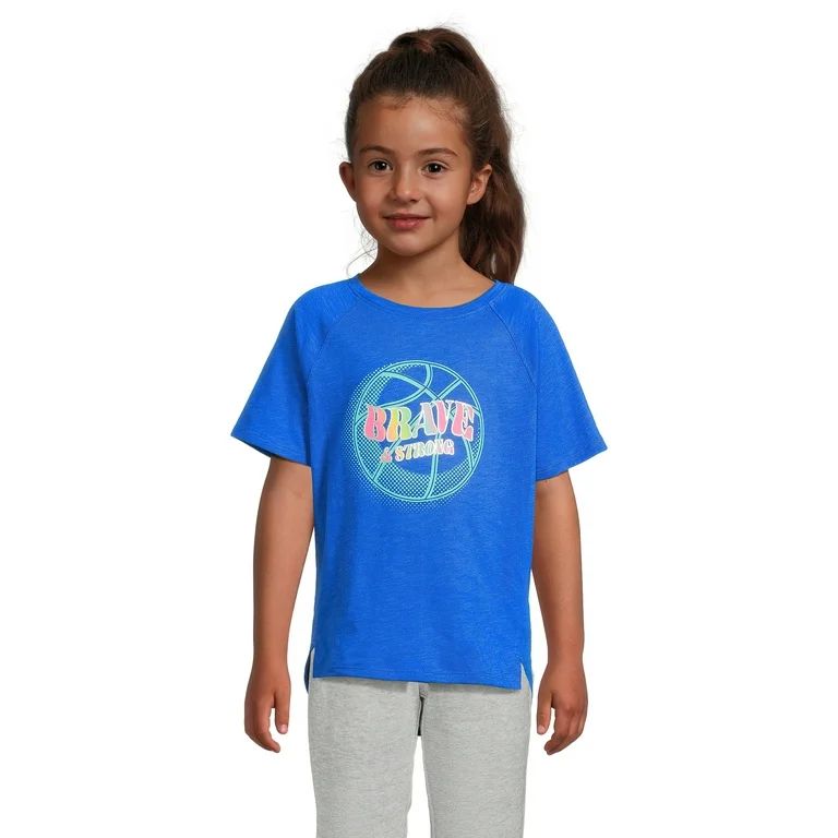 Athletic Works Girls Short Sleeve Graphic Active T-Shirt, Sizes 4-18 & Plus | Walmart (US)