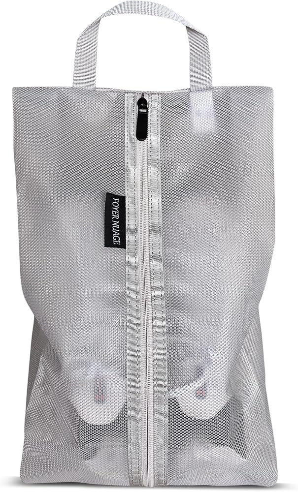 Travel Shoe Bags, Water Resistant TPU Mesh with Zipper, Travel Essentials for Men & Women (Grey, ... | Amazon (UK)