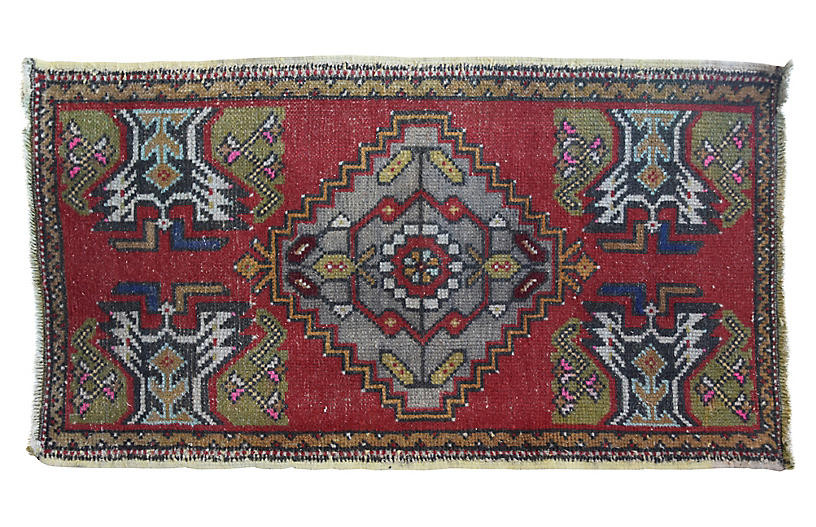 Handmade Turkish Rug - 1'9" x 3'4" - Red/green/gray/multi | One Kings Lane