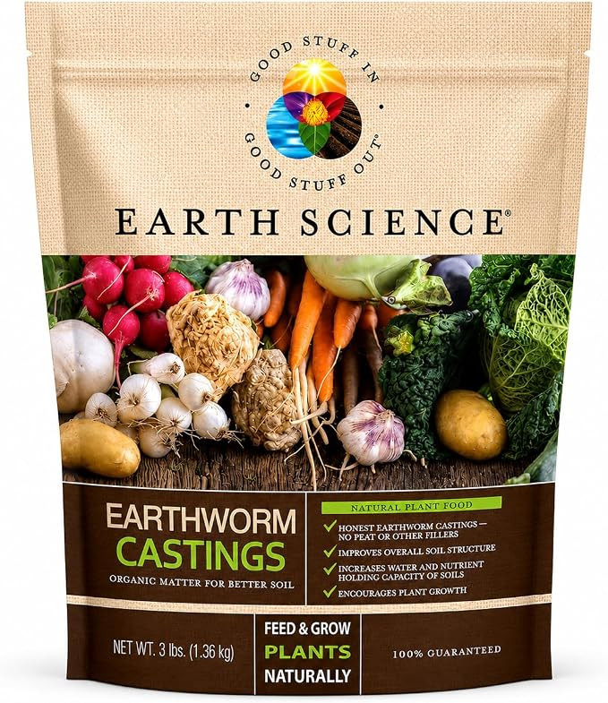Earth Science Earthworm Castings – 3 lb—Premium Plant Fertilizer for Indoor & Outdoor Plants ... | Amazon (US)