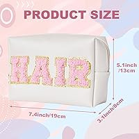 Burskit Preppy Patch Hair Portable Makeup Bag Bulk Pu Leather Cosmetic Bag Waterproof Travel Orga... | Amazon (US)