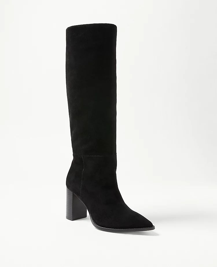 Slouchy Suede Pointy Toe Boots | Ann Taylor (US)