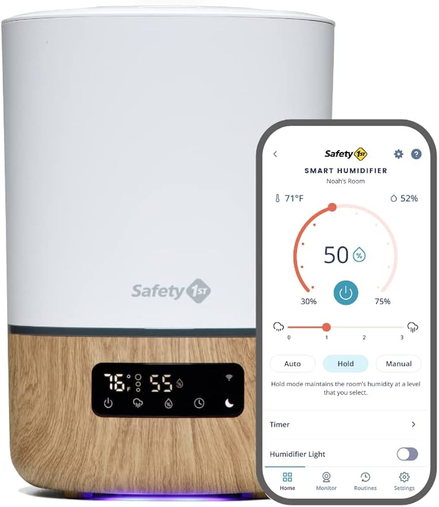 Safety 1st Connected Smart Humidifier — 1 Gallon (3.8L) Tank Size, Cool Mist Humidifier with Hy... | Amazon (US)