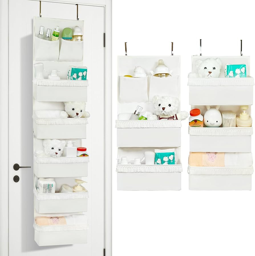 Over The Door Organizer Boho Nursery Door Organizer Hanging for Closet Baby Storage Decor with Ta... | Amazon (US)