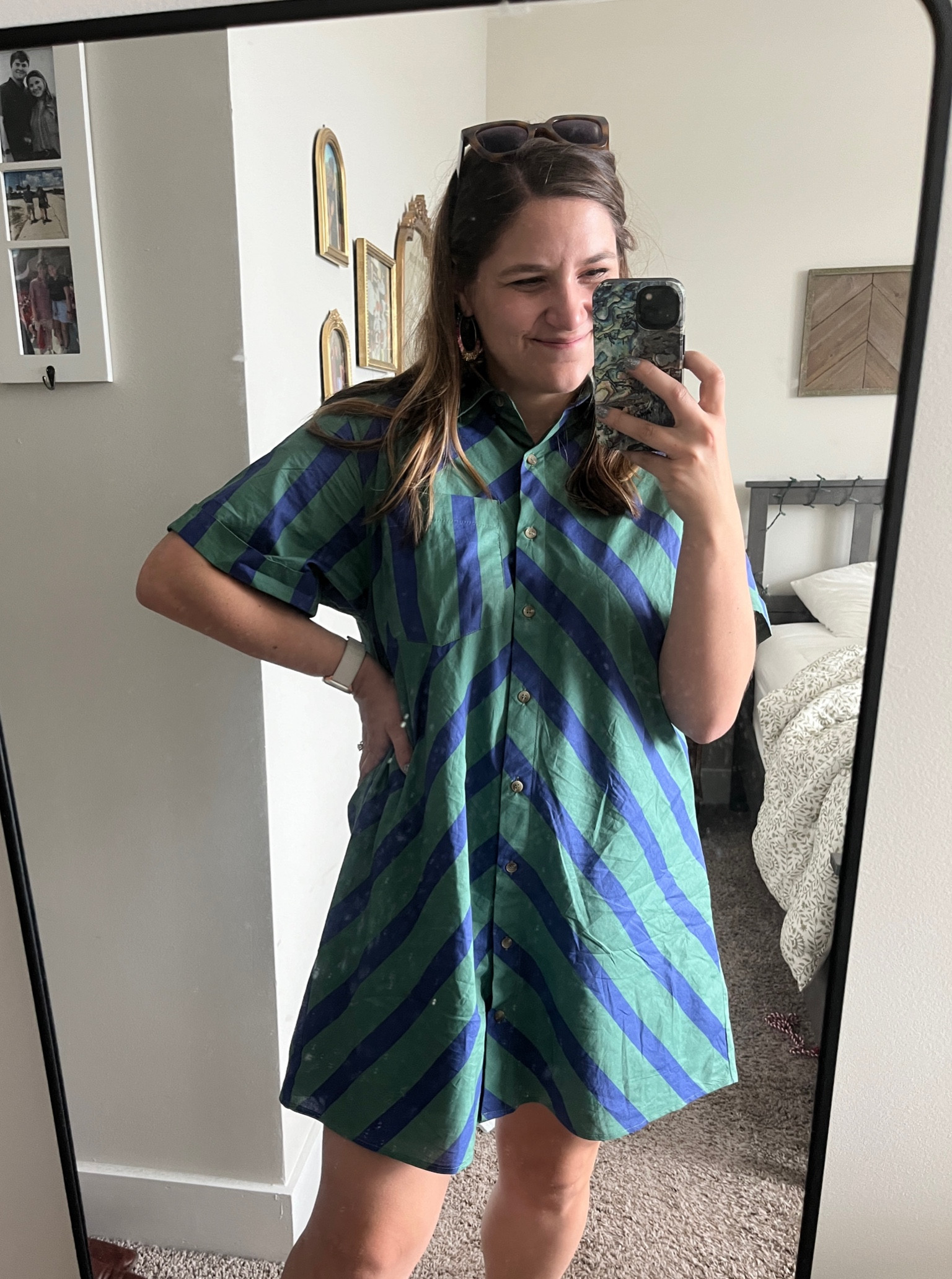 Dress shirt dresses 😍 original color way sold out online and at the local shop where I purchased it. Links to other color ways below 💗 

#LTKMidsize #LTKWorkwear #LTKU