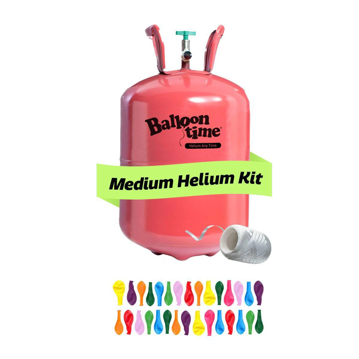 9.5" Medium Helium Balloon Kit: Balloon Time Multicolor Steel Tank for All Occasions | Target