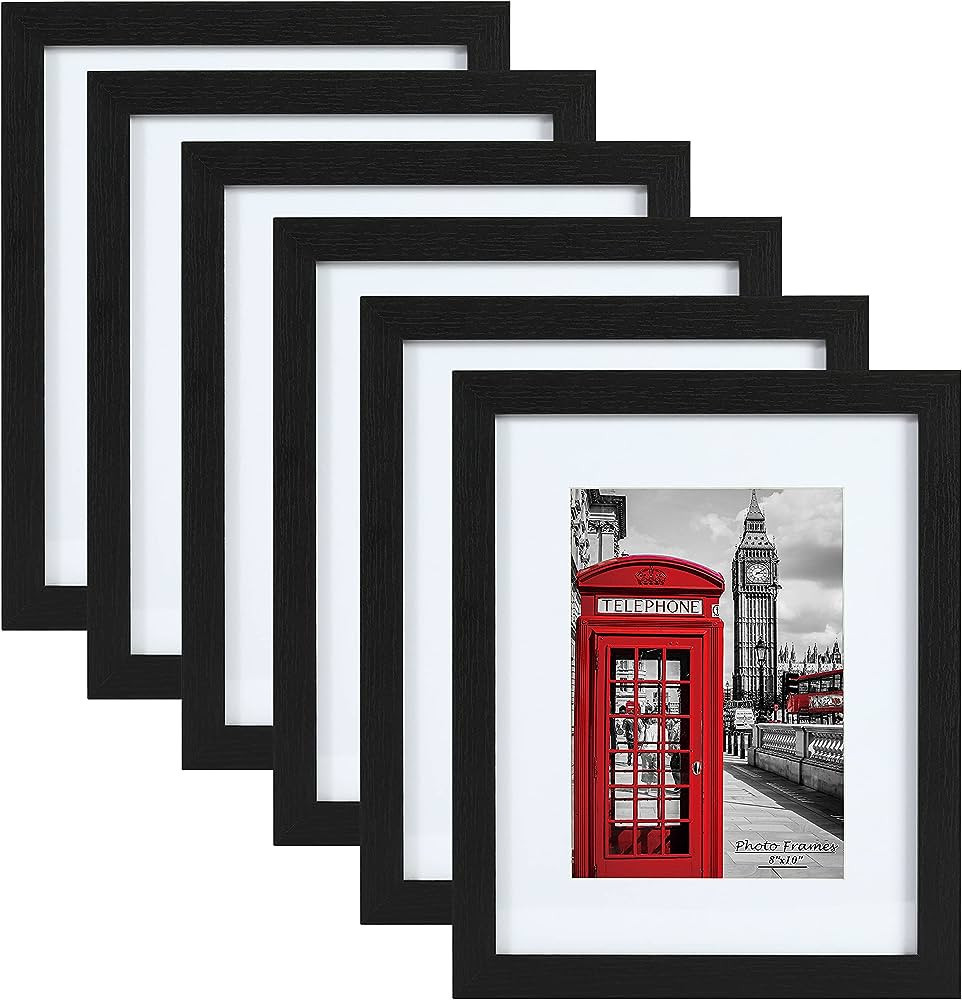 PEALSN 8x10 Picture Frame Set of 6, Display Pictures 5x7 with Mat or 8x10 Without Mat for Wall Mo... | Amazon (US)