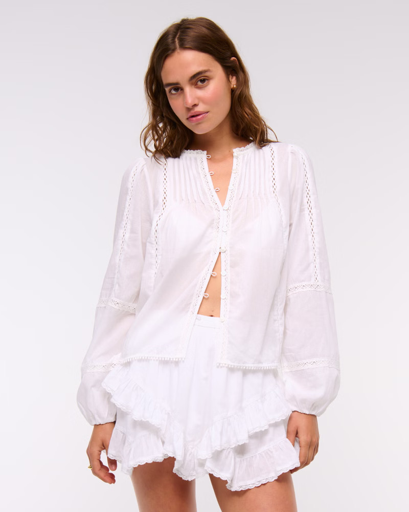 High Rise Layered Ruffle Mini Skort | Abercrombie & Fitch (US)