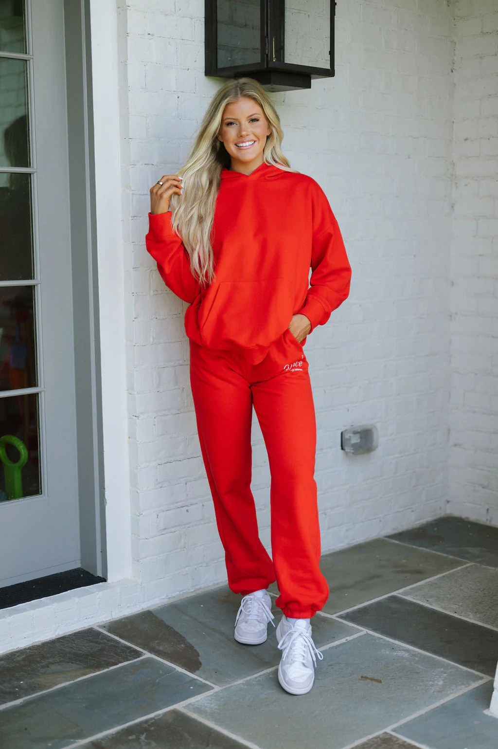Out Of Office Hoodie Set- Red | These Three