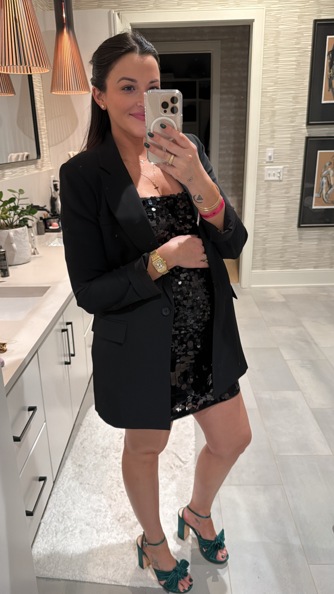 My entire outfit is in stock & perfect inspo for holiday parties! I’m wearing a medium in the dress. Blazer is on sale and heels are from Amazon. My favorite cross necklace is also in stock! 

#LTKParties #LTKStyleTip #LTKHoliday