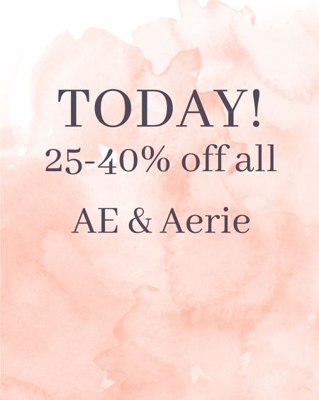 ‼️Huge sale at AE & Aerie‼️

Today!!!

#LTKsalealert #LTKstyletip #LTKwedding