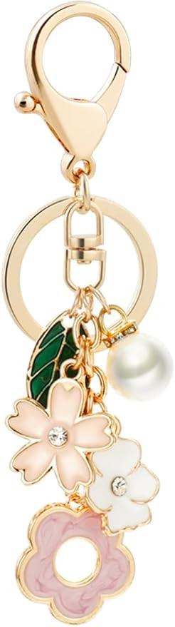 cuwuu's Keychain Purse Charms, Cute Flower Tassel Keyrings for Women, Girls Handbag Accessories | Amazon (US)