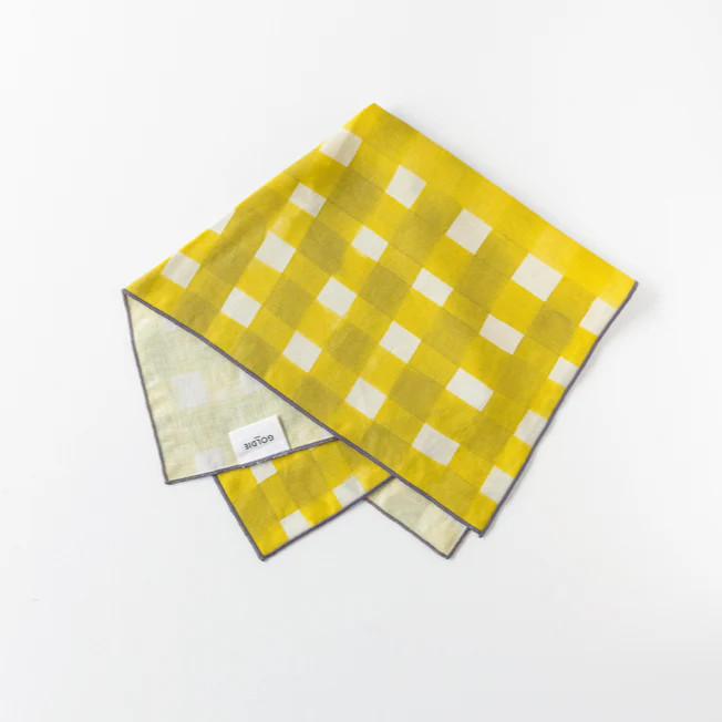 Yellow Cross-Hatch Napkin | Goldie Home