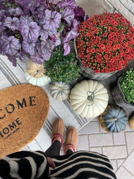 My flowers are real here and I have a mix of faux and real pumpkins! I do love my nee Ugg slippers so much!!!

Fall decor, fall porch, fall front porch, fall decorating, faux pumpkins, fall, 

#LTKSeasonal #LTKHalloween #LTKfindsunder100