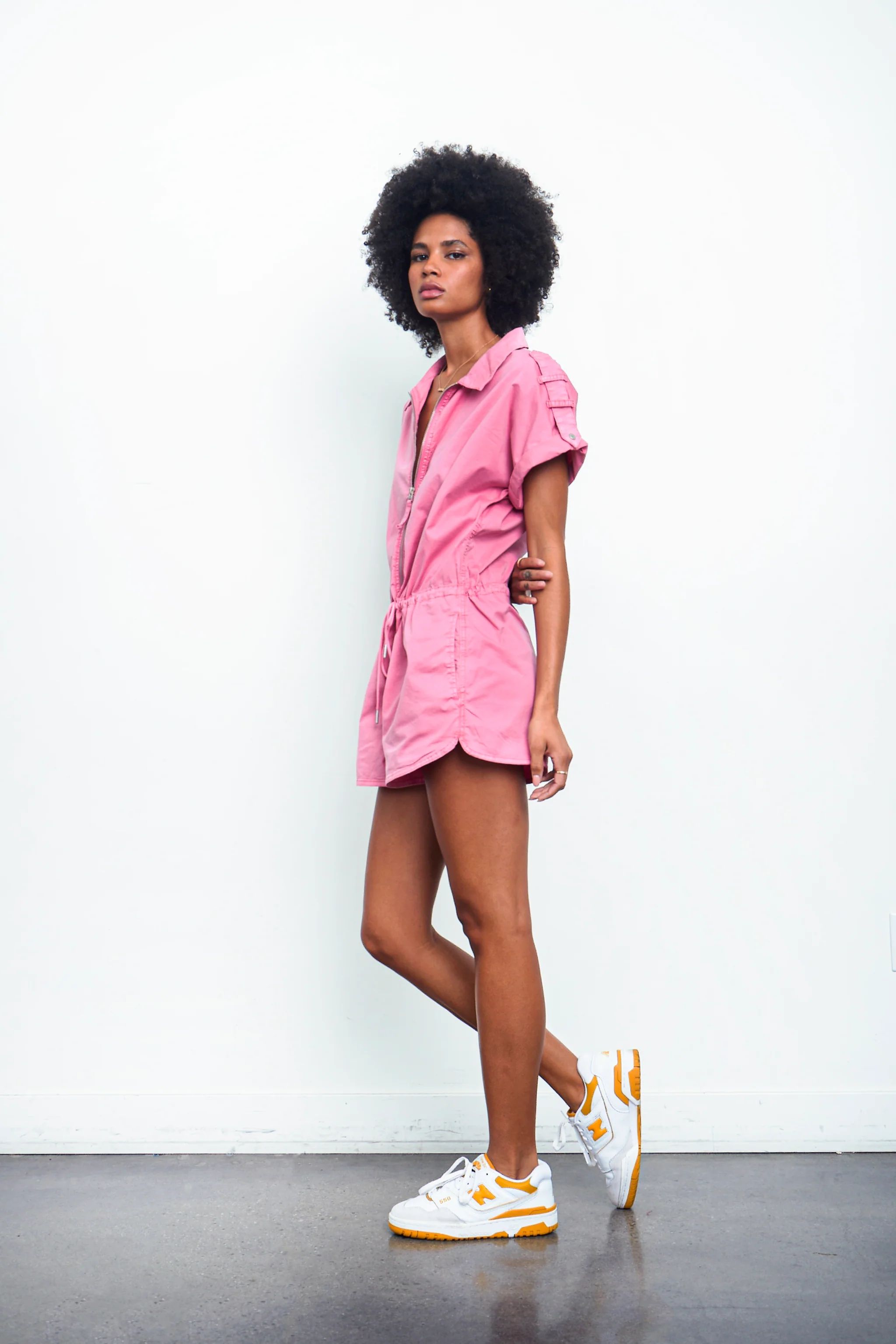 Meg Zip Romper - Flamingo | Pistola Denim