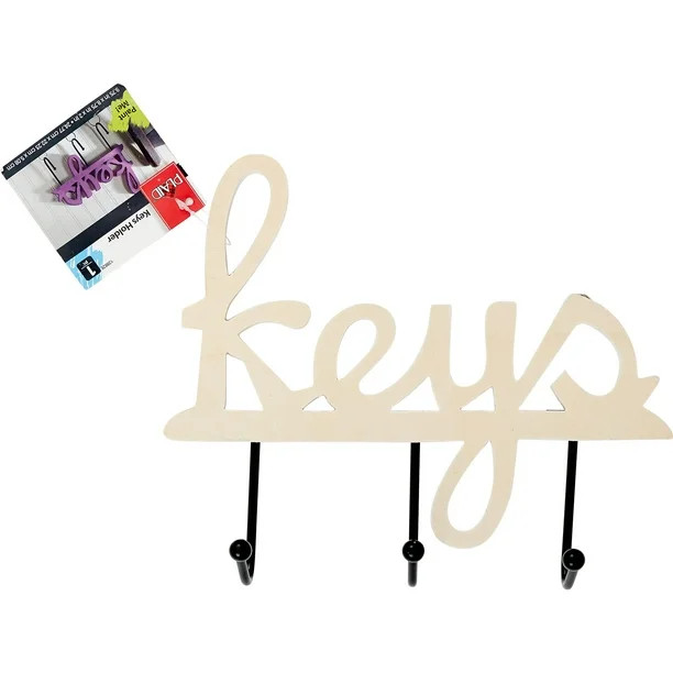 Plaid 12882E Unpainted Wood Surface, Key Holder Plaque, 1 Piece - Walmart.com | Walmart (US)