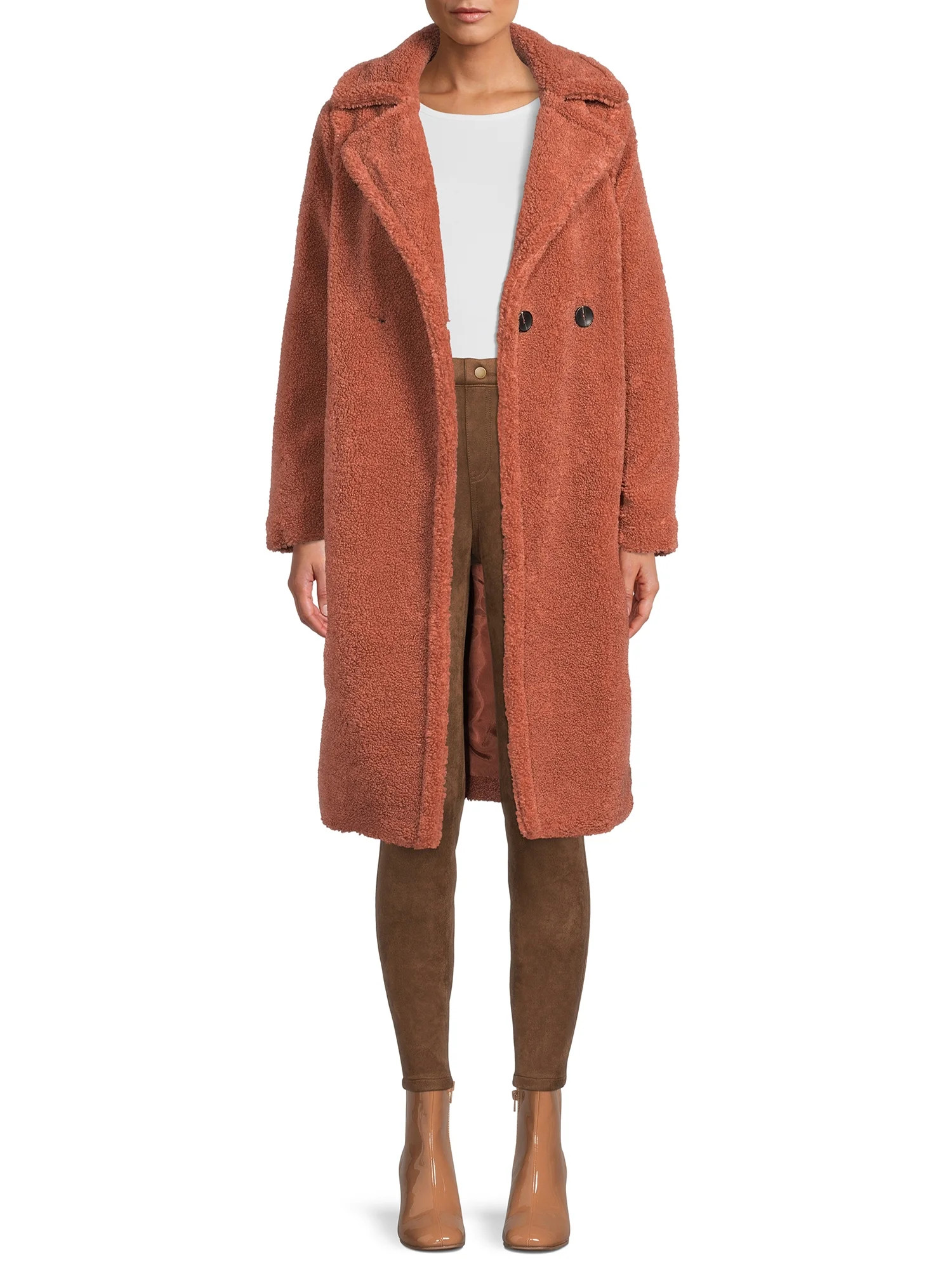 Mark Alan Women's and Women's Plus Size Oversized Teddy Coat - Walmart.com | Walmart (US)