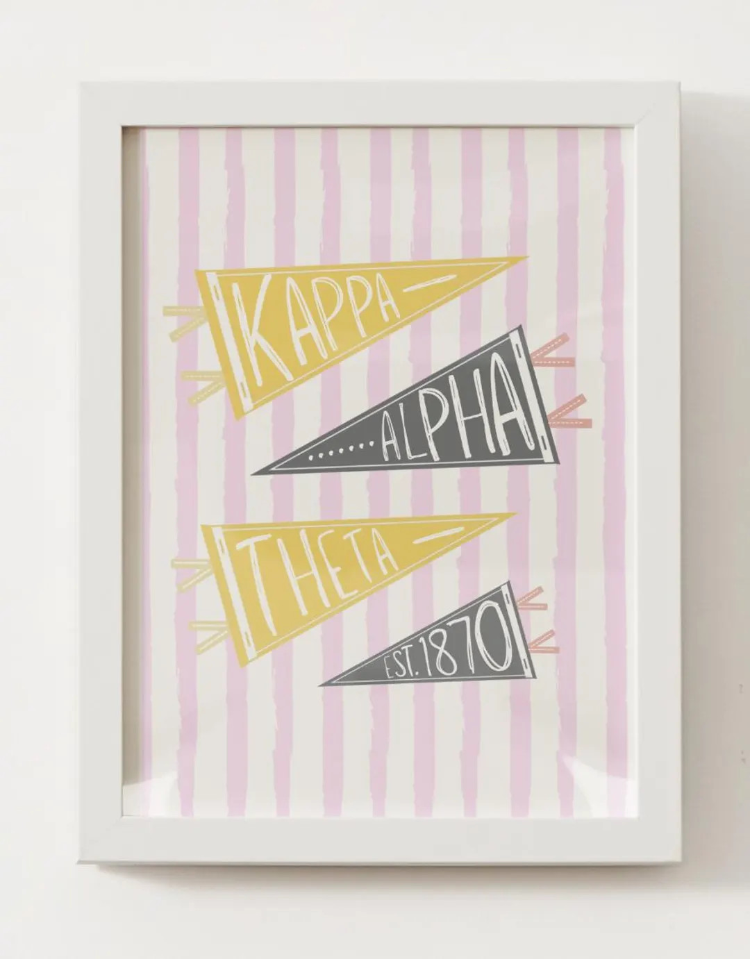 Kappa Alpha Theta Dorm Print Art Pennant Trendy Digital Download Sorority Gift Art - Etsy | Etsy (US)