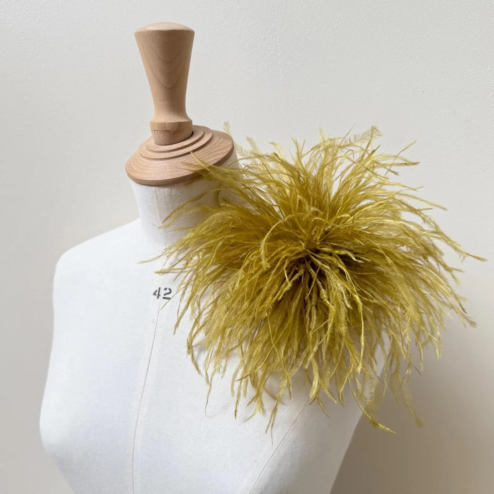 Gold Chartreuse Ostrich Feather Brooch, Handmade Corsage Pin | Etsy (Global)