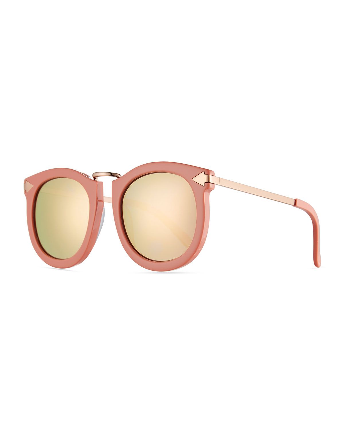 Super Lunar Round Monochromatic Sunglasses, Pink | Neiman Marcus