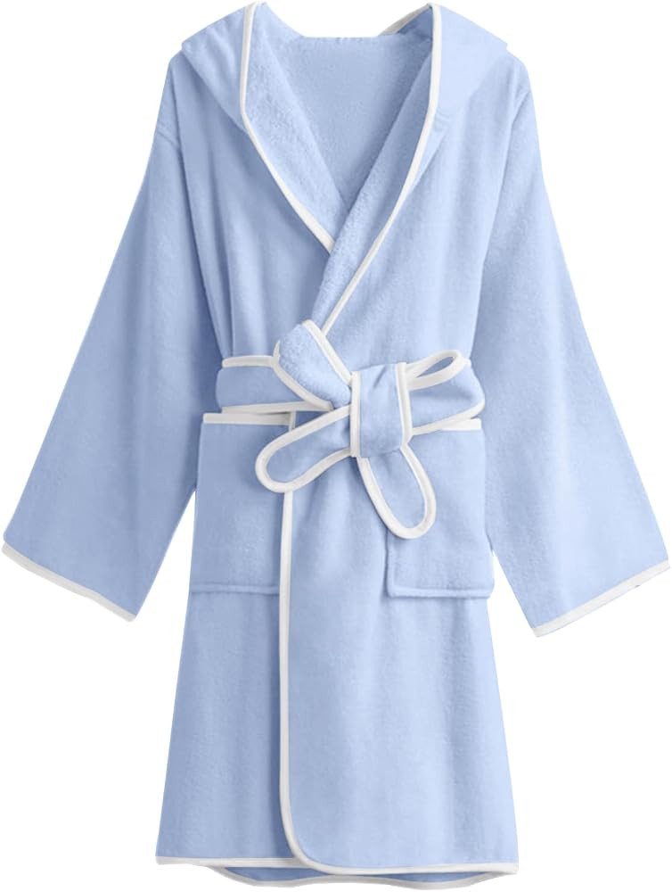 Umeyda Boys Girls Bathrobe Soft Towel Hooded Robe Kids Terry Cloth Cotton Robes, 3-12 Years | Amazon (US)