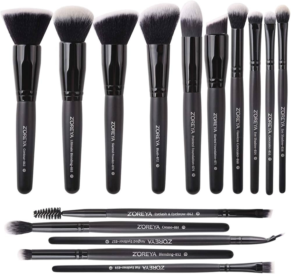 Zoreya Makeup Brushes 15Pcs Makeup Brush Set Premium Synthetic Kabuki Brush Cosmetics Foundation ... | Amazon (US)