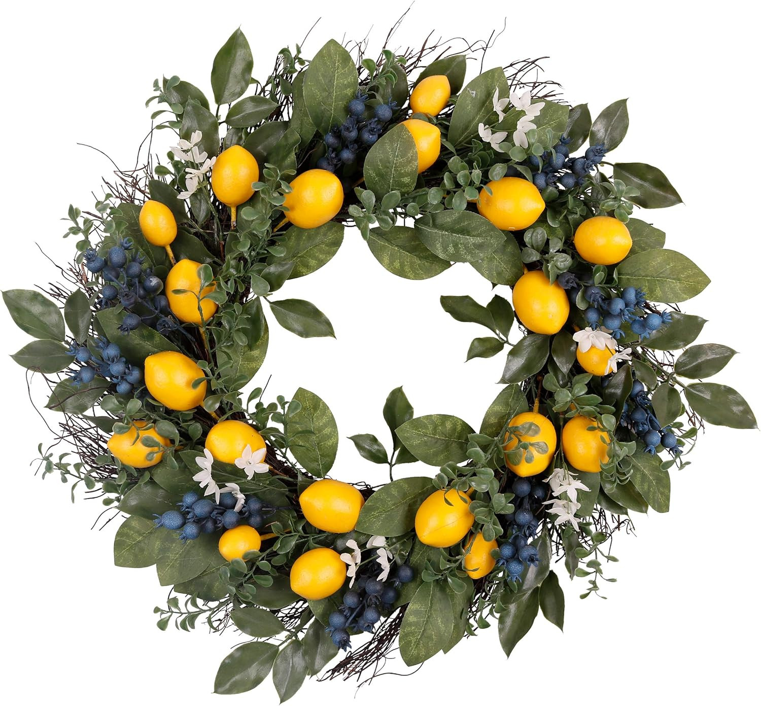 Valery Madelyn 24 Inch Lemon Wreath for Front Door, Spring Summer Fruit Wreath with Yellow Lemon,... | Amazon (US)