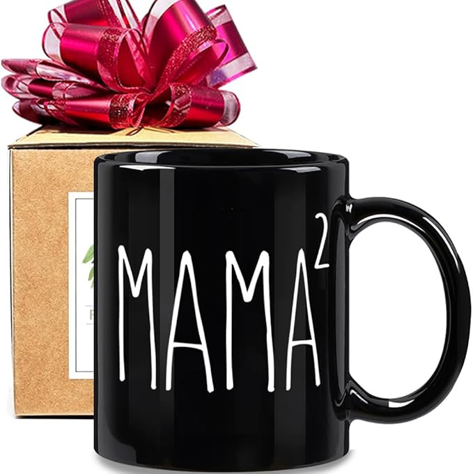 FALJIOK Pregnancy Announcement Mug Gifts for Mom, Mama of Two Kids, Mothers Day Gift, Funny Coffe... | Amazon (US)