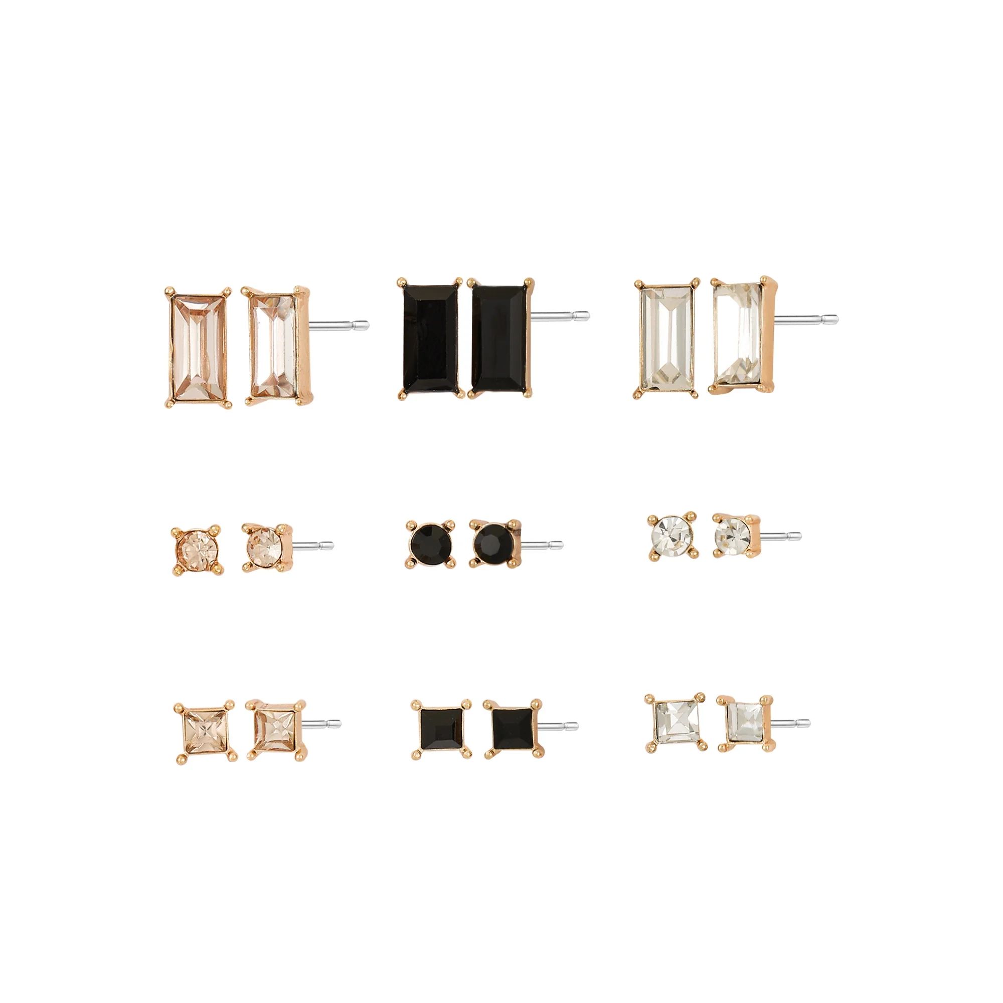 Women's Jewelry Stud Earring Collection, 9 Pairs | Walmart (US)