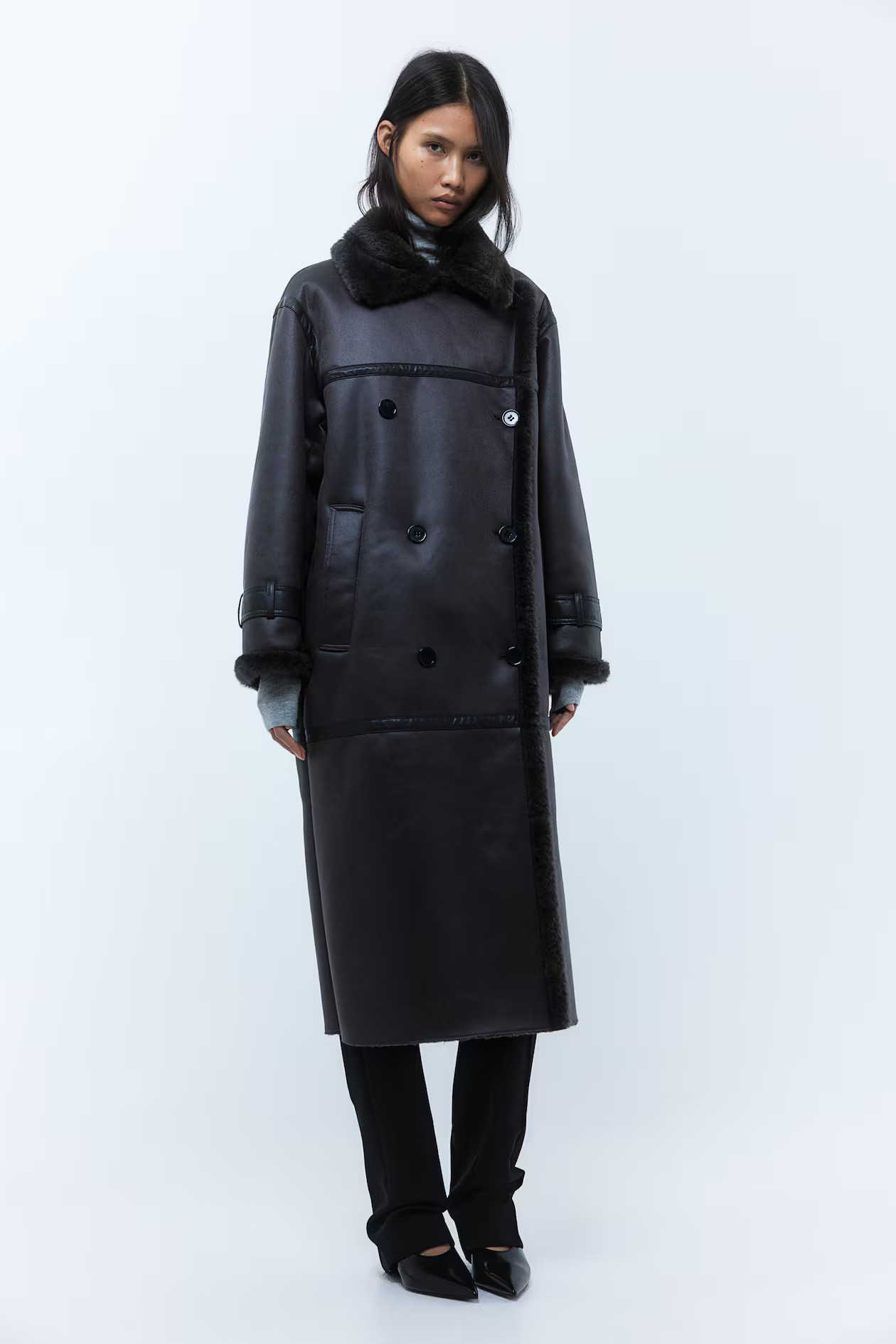 Oversized coat - Black - Ladies | H&M GB | H&M (UK, MY, IN, SG, PH, TW, HK)