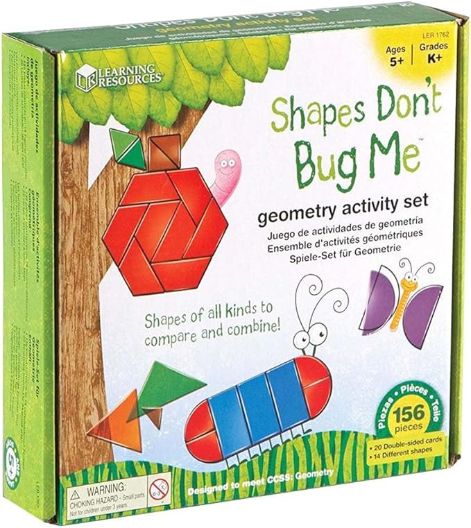Learning Resources Shapes Don't Bug Me - Geometry Activity Set - 136 Pieces, Ages 5+ Learning Mat... | Amazon (US)