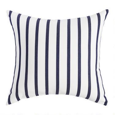 Sunbrella Indigo Lido Stripe Outdoor Throw Pillow | World Market