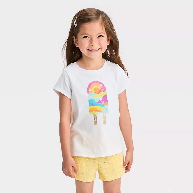 Toddler Girls' Popsicle Short Sleeve T-Shirt - Cat & Jack™ White | Target