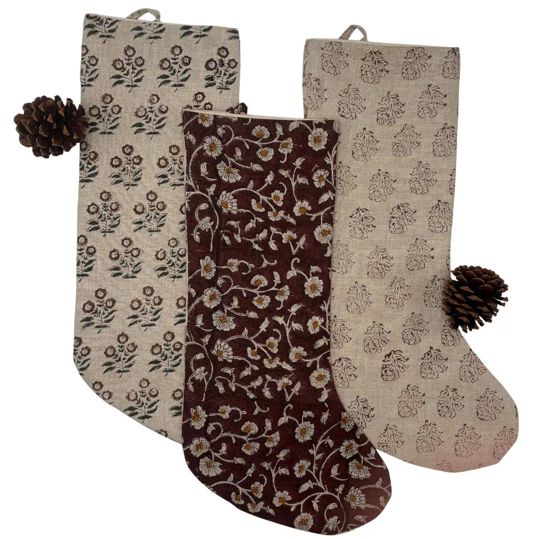 Modern Christmas Stocking Linen Handmade Neutral Holiday Decor Festive Decor Fireplace Accessory ... | Etsy (US)