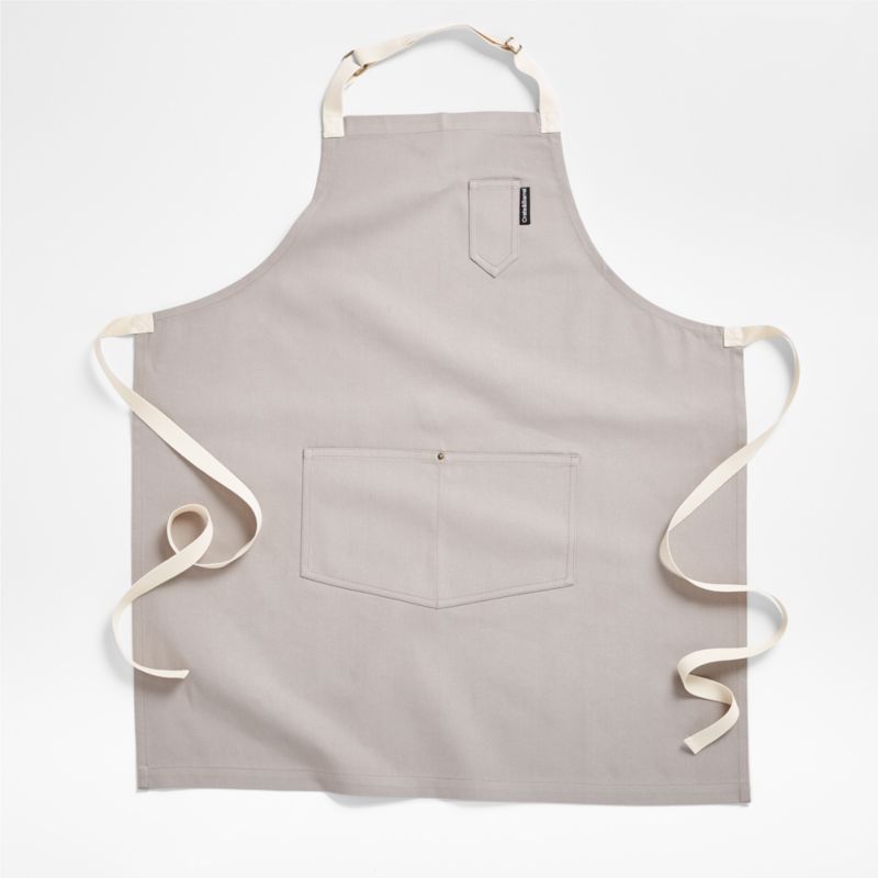 Denim Canvas Alloy Grey Baking Kitchen Cooking Apron with Pocket + Reviews | Crate & Barrel | Crate & Barrel