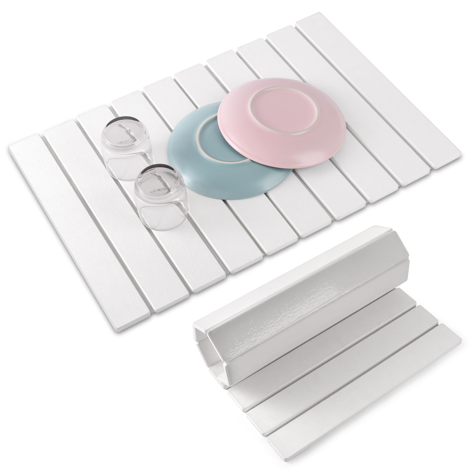 Stone Drying Mat for Kitchen Counter, Foldable Large Stone Dish Drying Mat, Roll up Absorbent Dia... | Amazon (US)