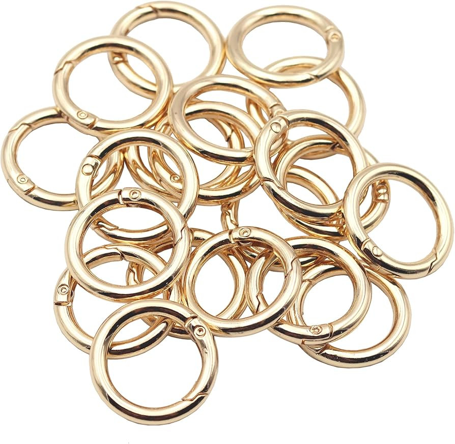 JWBIZ 20pcs Trigger Spring O Rings Round Carabiner Clip Snap for Keyrings Buckle, Bags,Purses (Go... | Amazon (US)