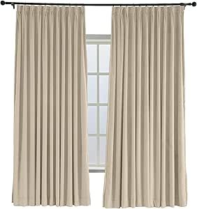TWOPAGES 52 W x 84 L Pinch Pleated Curtains Room Darkening Velvet Curtain with Blackout Lining fo... | Amazon (US)