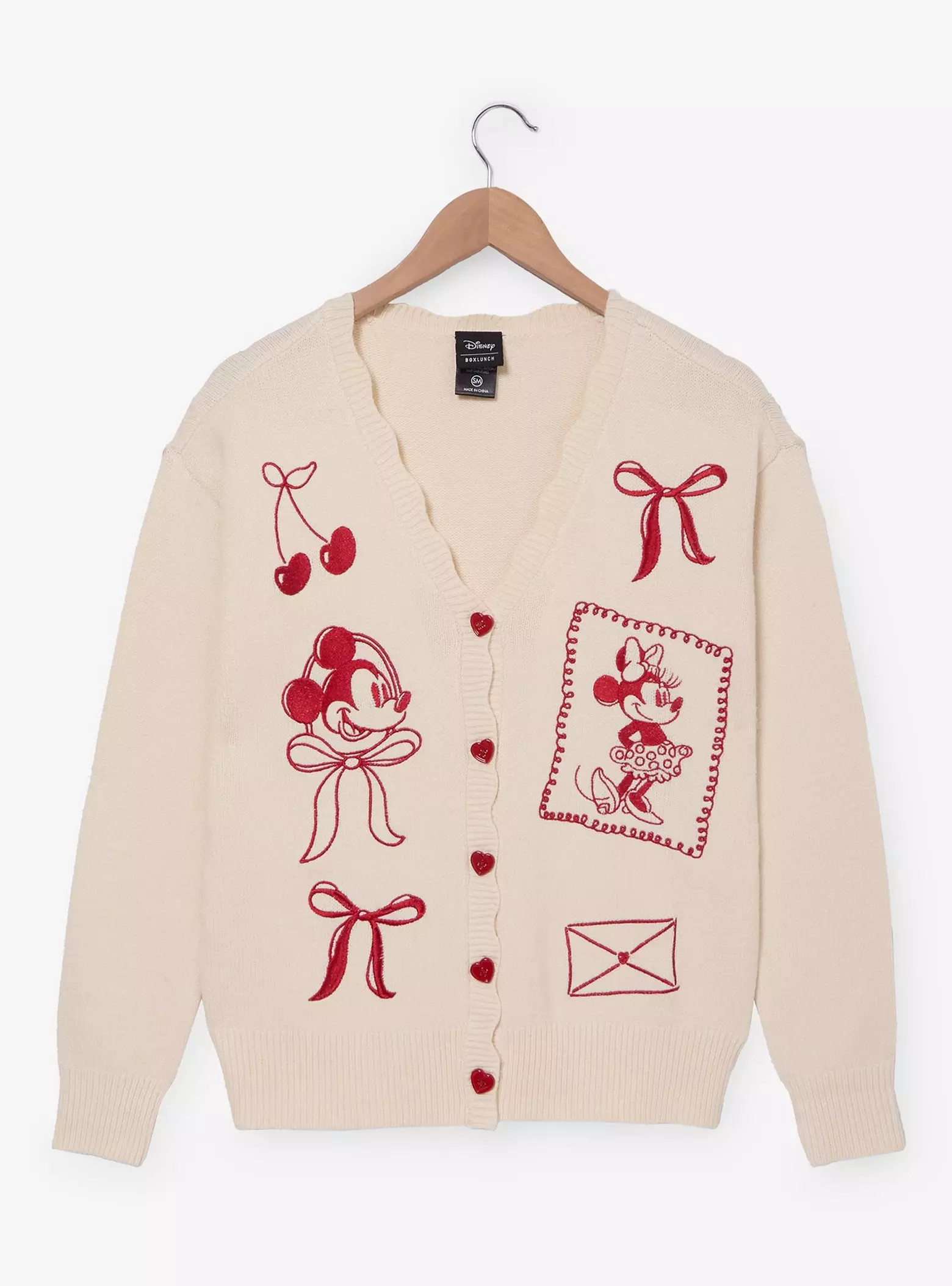 Disney Mickey & Minnie Valentine's Day Women's Cardigan — BoxLunch Exclusive | BoxLunch