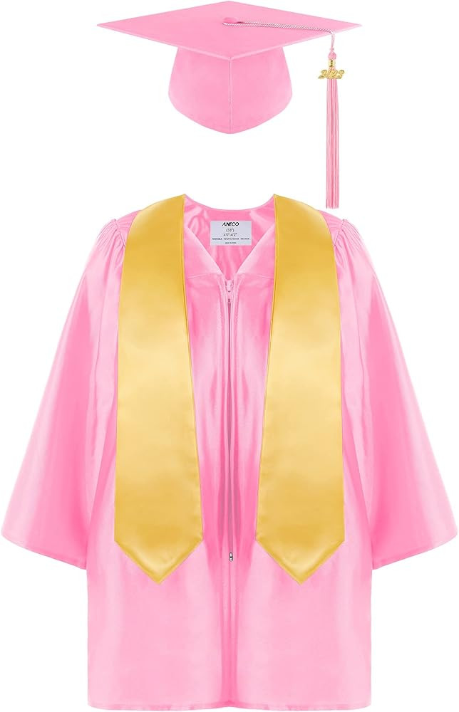 Aneco Preschool Kindergarten Graduation Gown Cap Set with 2024 Tassel and Graduation Sash for Chi... | Amazon (US)