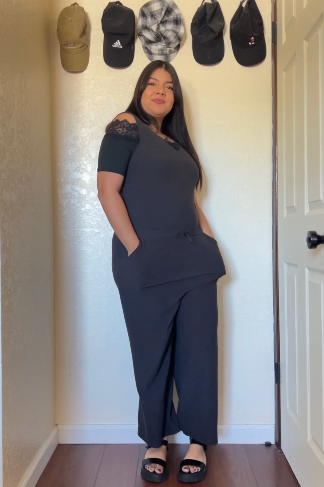 This is one of my favorite ways to dress up a jumpsuit!!!! I have had this great jumpsuit from Old Navy for at least 10 years now. Lol.

The lace detailing that is on this bodysuit is what really adds to it! I love it a lot. I highly recommend a off the shoulder tank top, or bodysuit for this cute girly take on an outfit! 

#LTKSeasonal #LTKcurves #LTKtravel