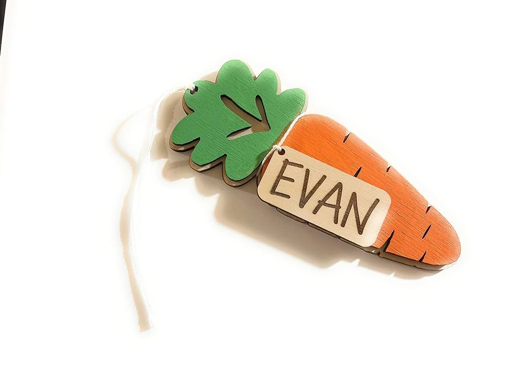 Custom Easter Basket name tags laser cut for kids Carrot | Amazon (US)