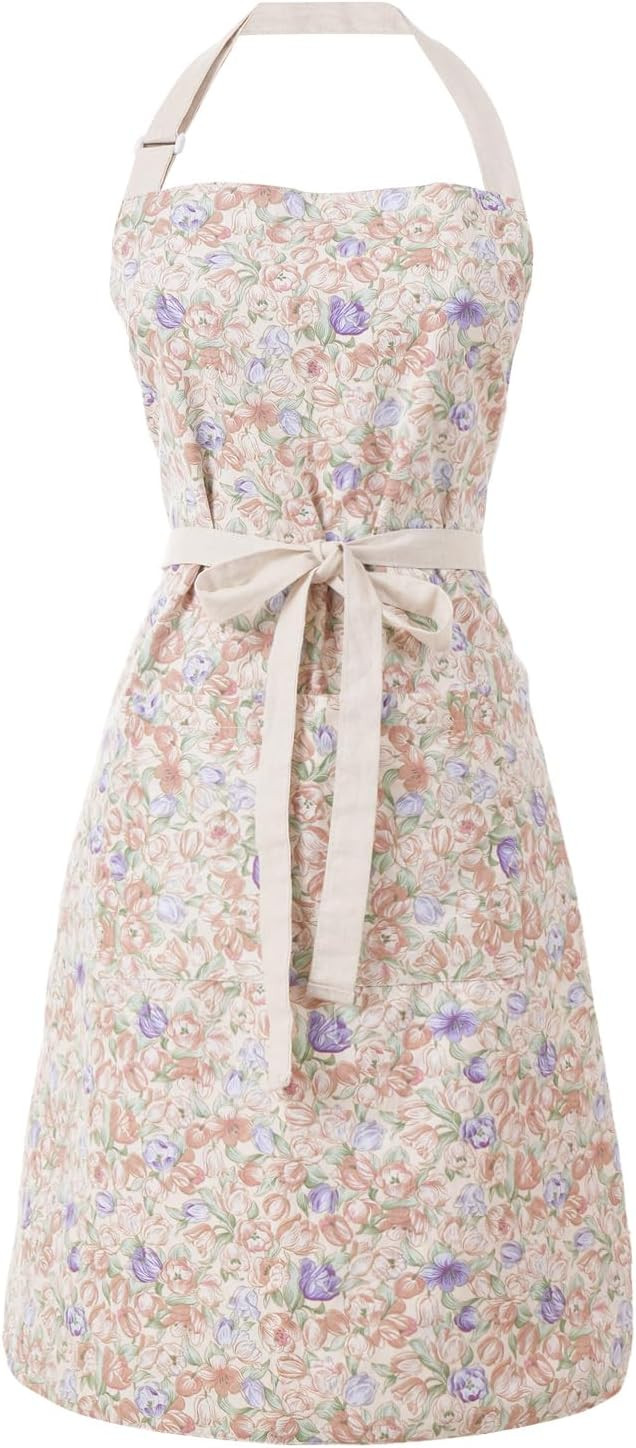 Kitchen Aprons for Women with 2 Pockets,Double Sided Vintage Adjustable Apron for Gardening Cooki... | Amazon (US)