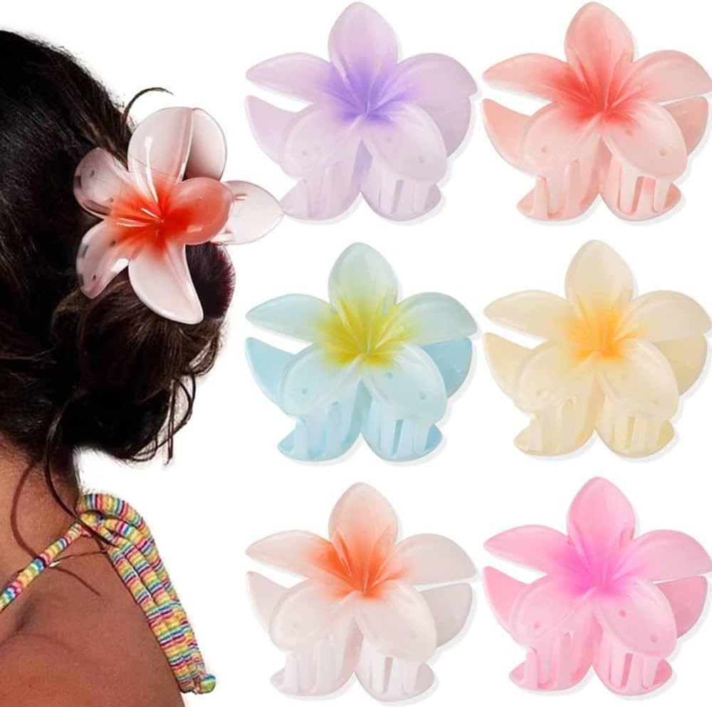 6 PCS Flower Hair Claw Clips Large Hair Jaw Clips Non Slip Strong Hold Flower Claw Clips for Wome... | Amazon (CA)
