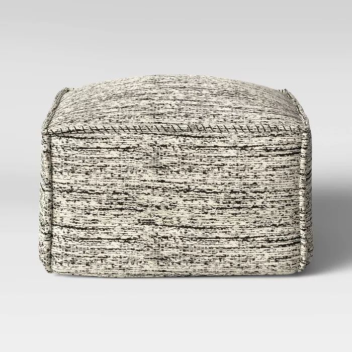 Oversize Marled Outdoor Pouf Black/White - Project 62™ | Target