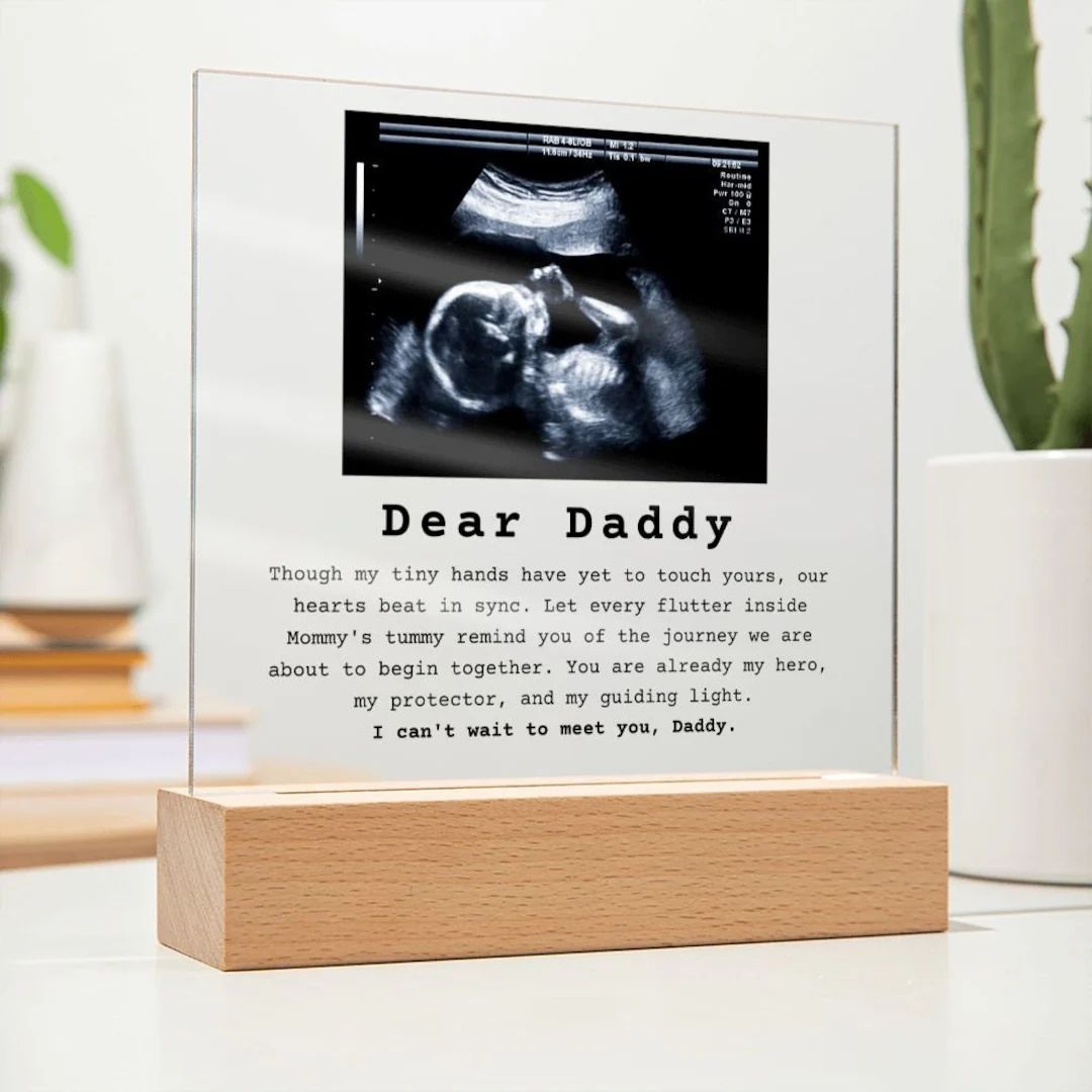 Dear Daddy Personalized Ultrasound Photo LED Acrylic Plaque, 1st Time Dad Gift, First Father's Da... | Etsy (US)