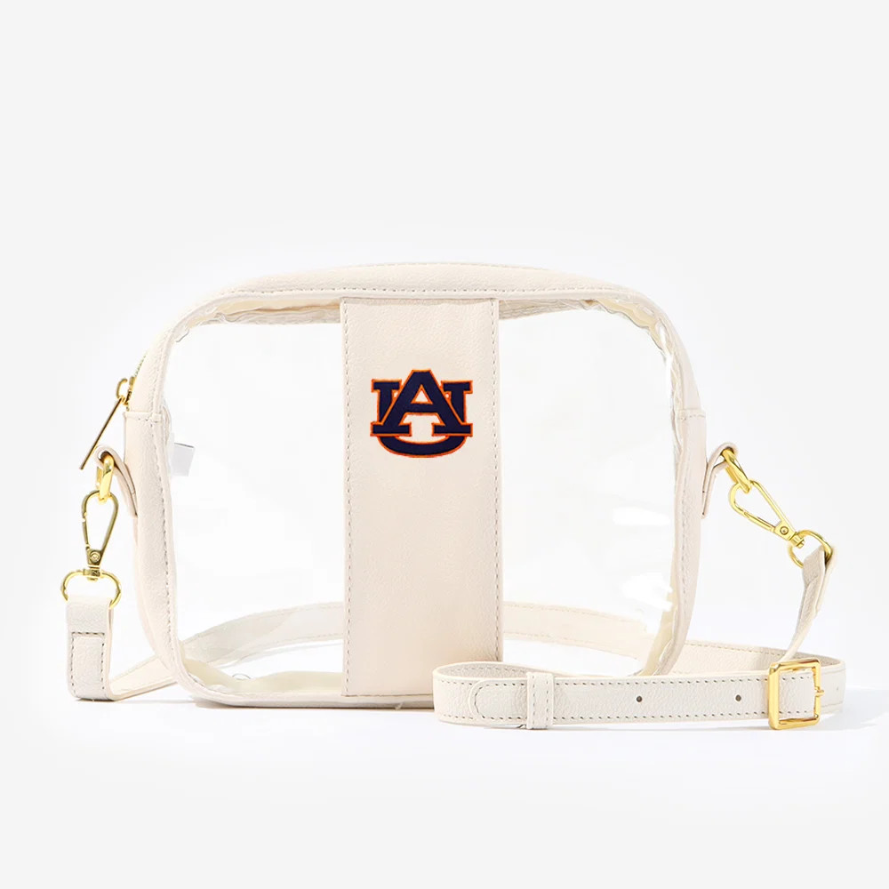 Auburn University Clear Stadium Crossbody Bag in Bone | Marleylilly | Marleylilly
